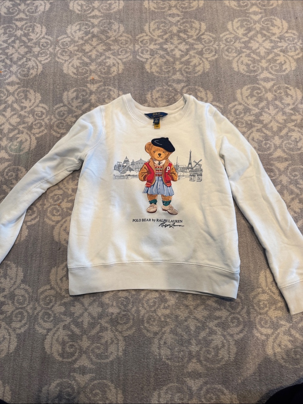 Polo by Ralph Lauren White Kids Bear Graphic Crewneck Sweatshirt